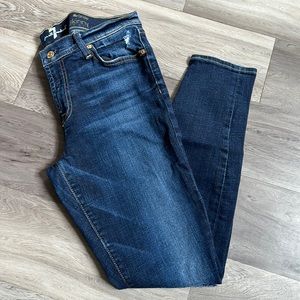 7 for all man kind the ankle skinny jeans distressed size 30